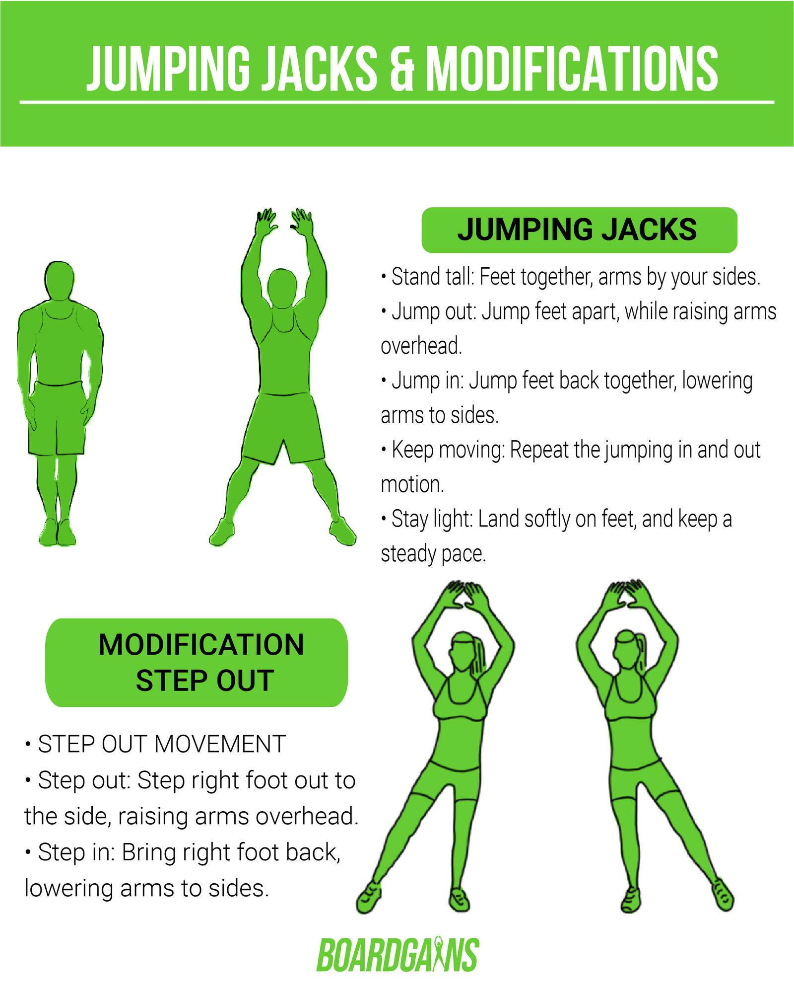 Jumping jack exercises