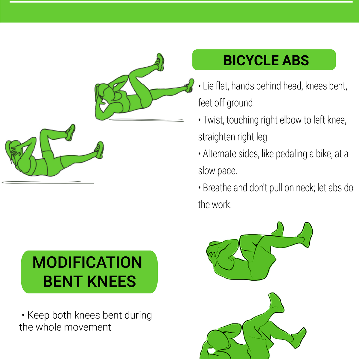 The bicycle crunch exercise on sale