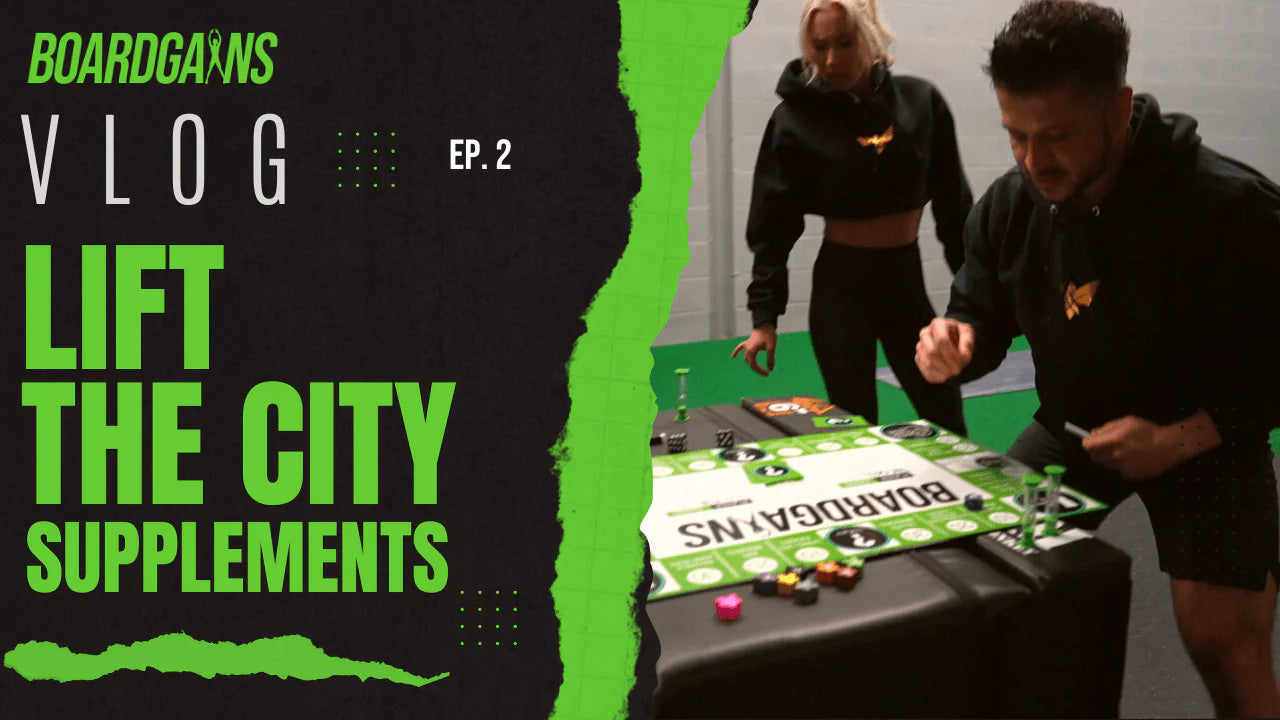 BG Vlog Ep 2: Lift The City Supplements Play Boardgains Fitness Game! - Boardgains