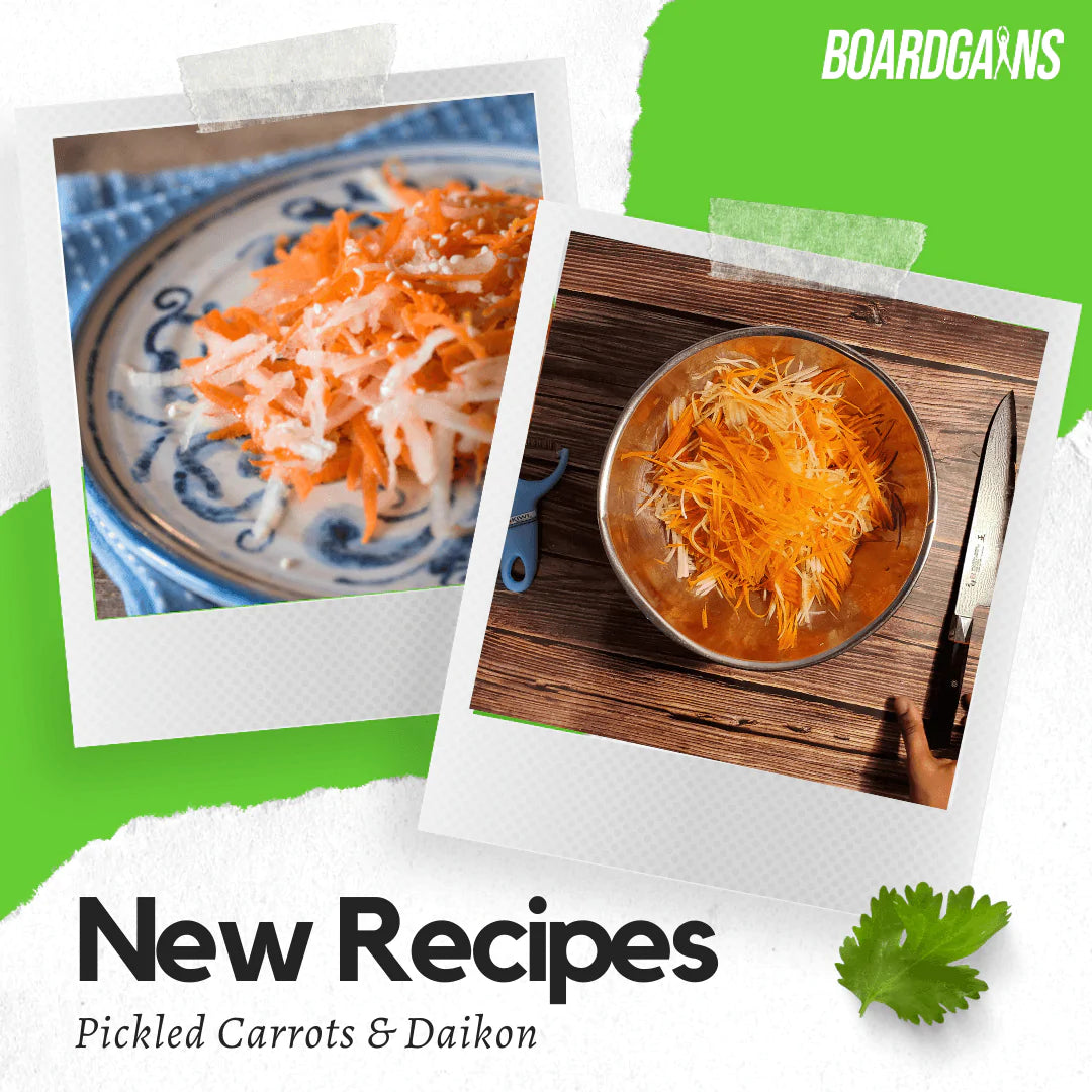 Pickled Sides... PICKLED CARROTS & DAIKON (How To Recipes by Boardgains) - Boardgains