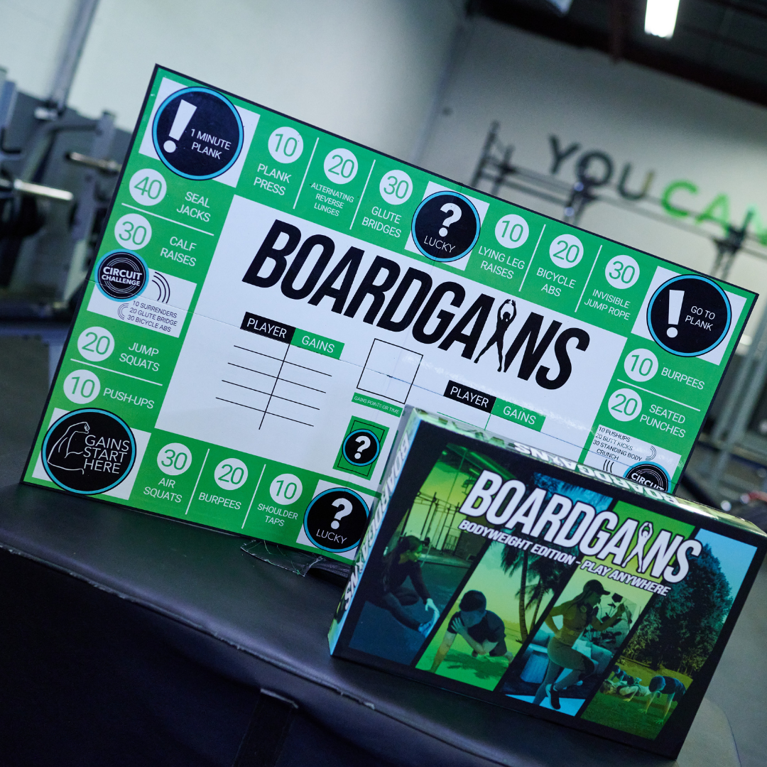 Boardgains Board Standing Upright and Box in Gym - Ready for Group Fitness Classes