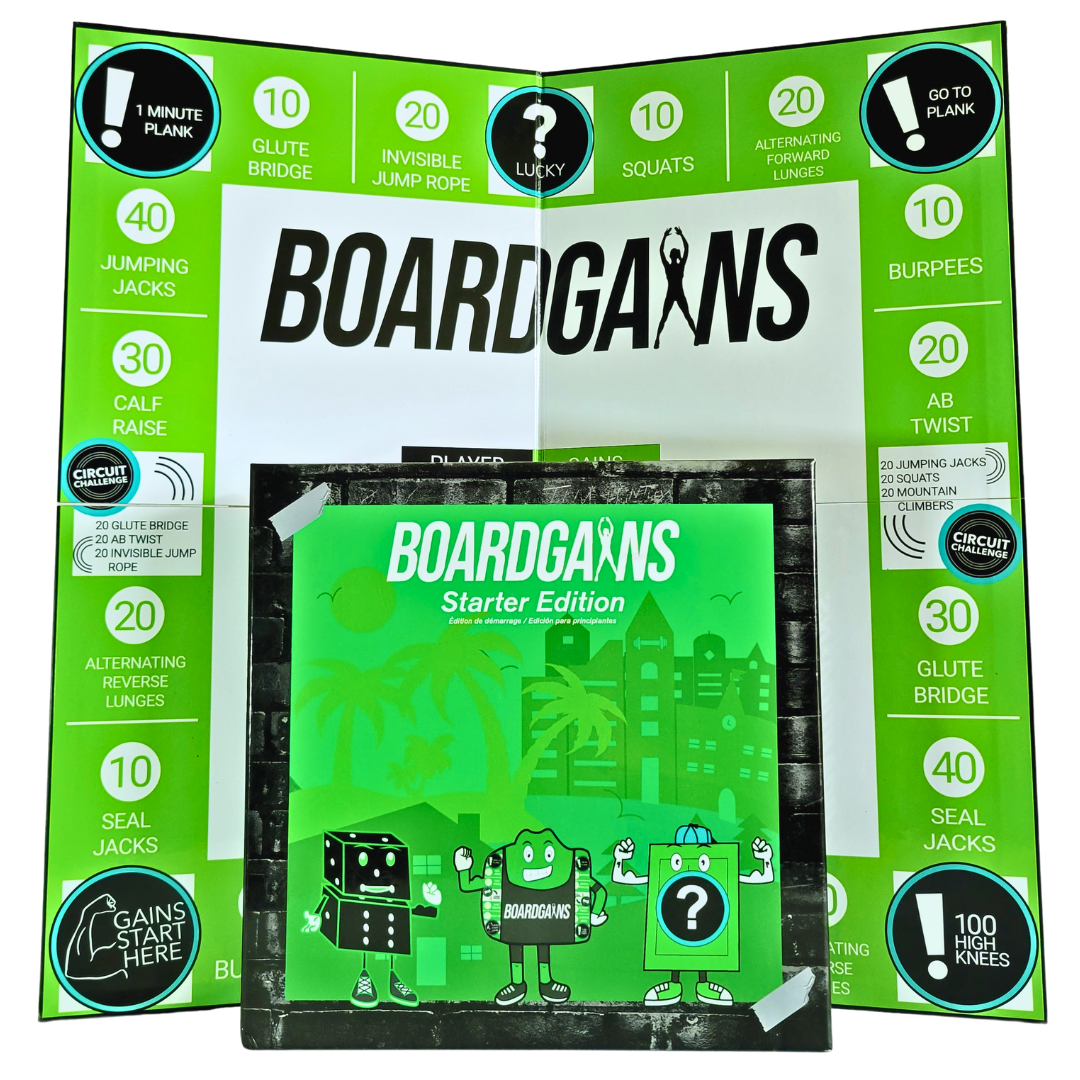 Boardgains Home Edition - Upright Board Displayed with Box in Front